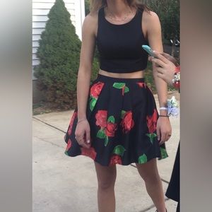 Junior’s Sequin Hearts 2 piece crop top size 5 skirt size 3